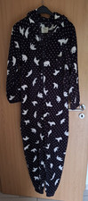 Love to Lounge Jumpsuit Hausanzug Einteiler Eisbär Gr. L, 42/44 schwarz-weiß