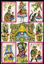 # GLANZBILDER # DDR Original-Bogen Nr. 1230 Märchen, Rotkäppchen und der Wolf #