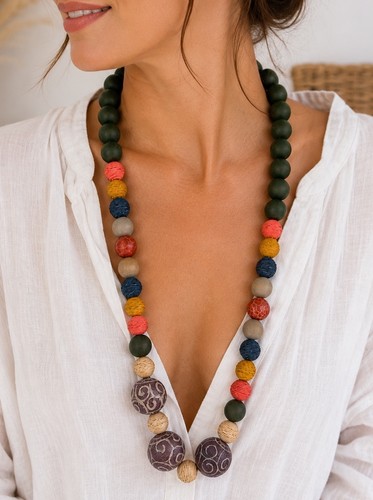 Boho statement kette grün - boho,