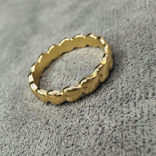 Ring vergoldet wellenrand - vergoldet,