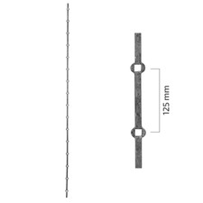 Lochstab 12x12 Fenstergitter Schmiedeisen Stabgitter  (1m Länge)