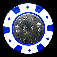 5 CASINO LAS VEGAS Nevada,USA  Laser Silberglanz Jeton Spielwert $1 / 5 Stk
