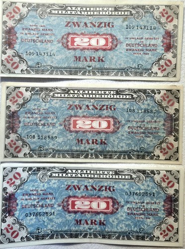 Banknoten 20 mark - zu,