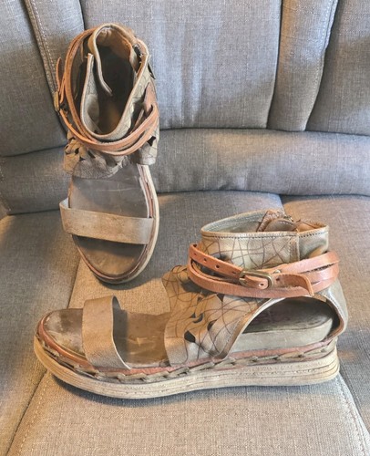 Damen leder sandalen - leder,