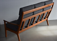 Mid Century Design Hochlehner Sofa Teak Kvadrat Stoff