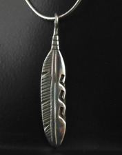 Anhänger Silber 925 Sterling Feder Indianer - zeitlos klassisch schön 