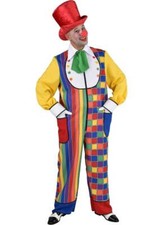 Clown Pierrot Frack Harlekin Kostüm Jacke Weste Mantel Kasper Kleid Hose Melone