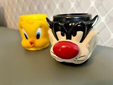 2x Looney Tunes - Tassen Tweety & Sylvester Plastik Vintage Warner Bros.