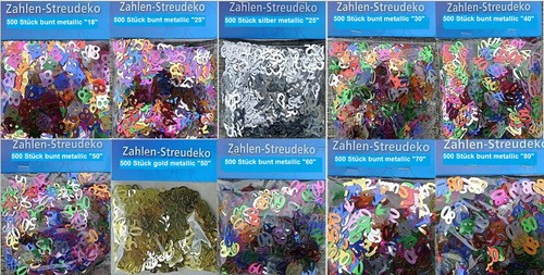 500 stück streudeko zahlen - 500,