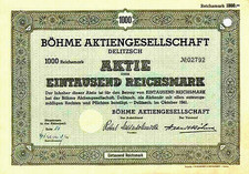 € 7,5 / Lot 10 Böhme AG Delitzsch Aktie 1941 Sachsen Leipzig Halloren Schokolade