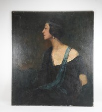 Anton MÜLLER-WISCHIN (1865-1949) Gemälde Portrait Frau Art Deco Jugendstil