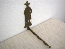 Kleiderhaken klappbar aus Messing mit Motiv "Biedermeiermann" für 6 Bügel