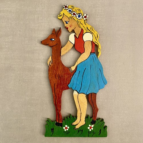 1960er holz wandfigur - holz,