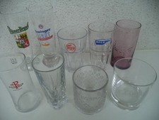 10x Werbeglas PITU, BOLS, CYNAR, CAMPARI, RIETENAUER, Coca Cola Spirituosen