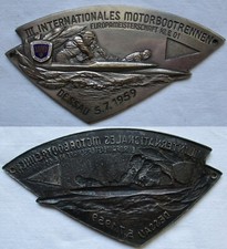 DDR Plakette III.Internationales Motorbootrennen Dessau 1959 ADMV (160521)