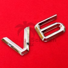 V6 Emblem Zeichen Chrom Schriftzug Auto Aufkleber Motorhaube Kotflügel Logo 3D