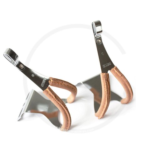 Mks toe clip steel leather - clip, w/leather
