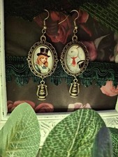 Alice In Wonderland Steampunk Earrings for Women Vintage Style