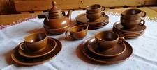 6 tlg.  Tee - Service  "  Friesland ", braun,  gebr.
