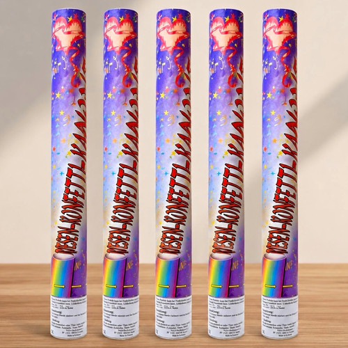 Party popper konfettikanone - 5x, party-popper
