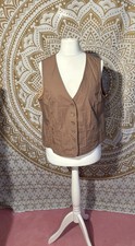 Stoffweste Braun Baumwolle  Gr
