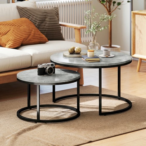 Homcom couchtisch rund 2er set - homcom,