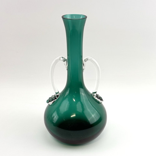 Vintage glasvase grün - glasvase, 31