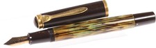 Pelikan 400 Füllfederhalter, schildpatt gestreift, 14K Goldfeder M, Vintage