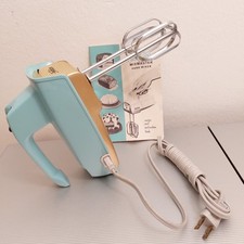 Vintage Sunbeam Mixmaster Handmixer Model HM-1 Türkis-Gold 50er Jahre 110V 65W