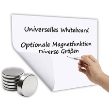 Whiteboard Folie selbsthaftend, wiederverwendbar, Magnet-Option, versch. Größen