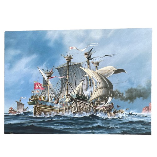 Postkarte schiff bunte kuh - ak,