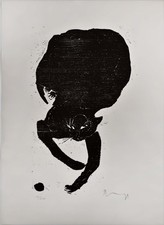 Willand, Katze. [Signierter Original-Holzschnitt / signed original woodcut].
