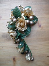 Girlande Kunstblumen Efeu Gold Kugeln Dekoration