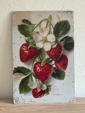Wandbild Metall * Erdbeeren