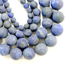 Lapislazuli Perle Kugel matt blau 4 - 18 mm, 1 Strang #4864 BACATUS
