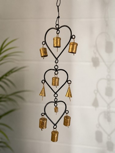 Vintage herz glocke windspiel - vintage,