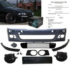 STOßSTANGE vorne grundiert+ Set Nebel Schwarz passt für BMW E39 M-Paket M5 +ABE*