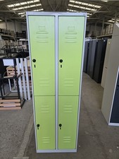 C+P Metallspind 4 kleine Türen 60cm breit grau grün abschließbar