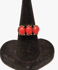 Koralle Ring, 585 Gold, TOP  