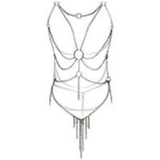 Sexy Metallkette Dessous Geschirr Open Bust Dancing Queen