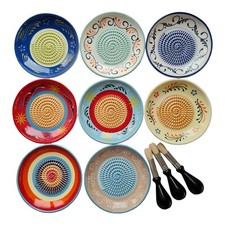 Knoblauchreibe Keramikreibe Ingwerreibe Tellerreibe Reibeteller mit Pinsel