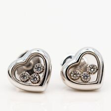 Ohrstecker Chopard 750/18K Weißgold Happy Diamond Diamant Herzform ca. 0,30ct