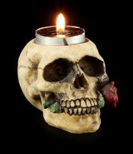 Teelichthalter totenkopf mit - teelichthalter,