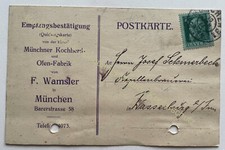 orig. Postkarte 1914 München Wamsler Ofen Fabrik 1914