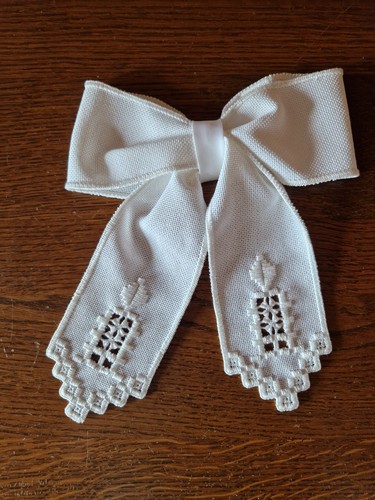 Hardanger schleife wollweiss - schleife,,