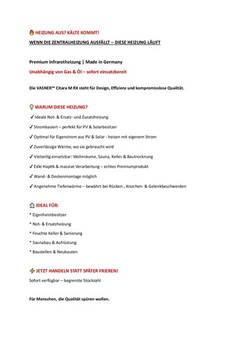Vasner infrarotheizung citara - vasner,