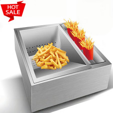 Pommes Frites Edelstahl Frittenwanne Frittierseiher Abtropfschale Speisewärmer