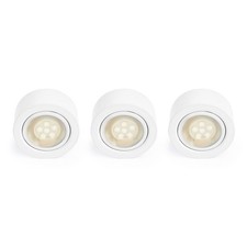 3 x Nordlux LED Möbel Aufbau- & Einbauleuchten Mercur Weiß IP44 3 x 1,2W G4 warm