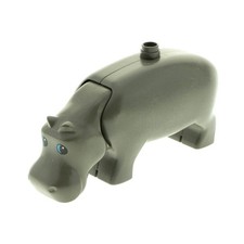 1x Lego Duplo Tier Nilpferd B-Ware abgenutzt alt-dunkel grau groß 2257c01pb01