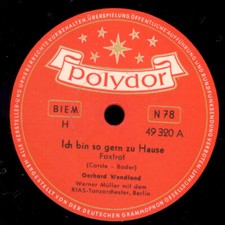 GERHARD WENDLAND Ich bin so gerne zu Hause / L'amour, ...  Schellackplatte S6671